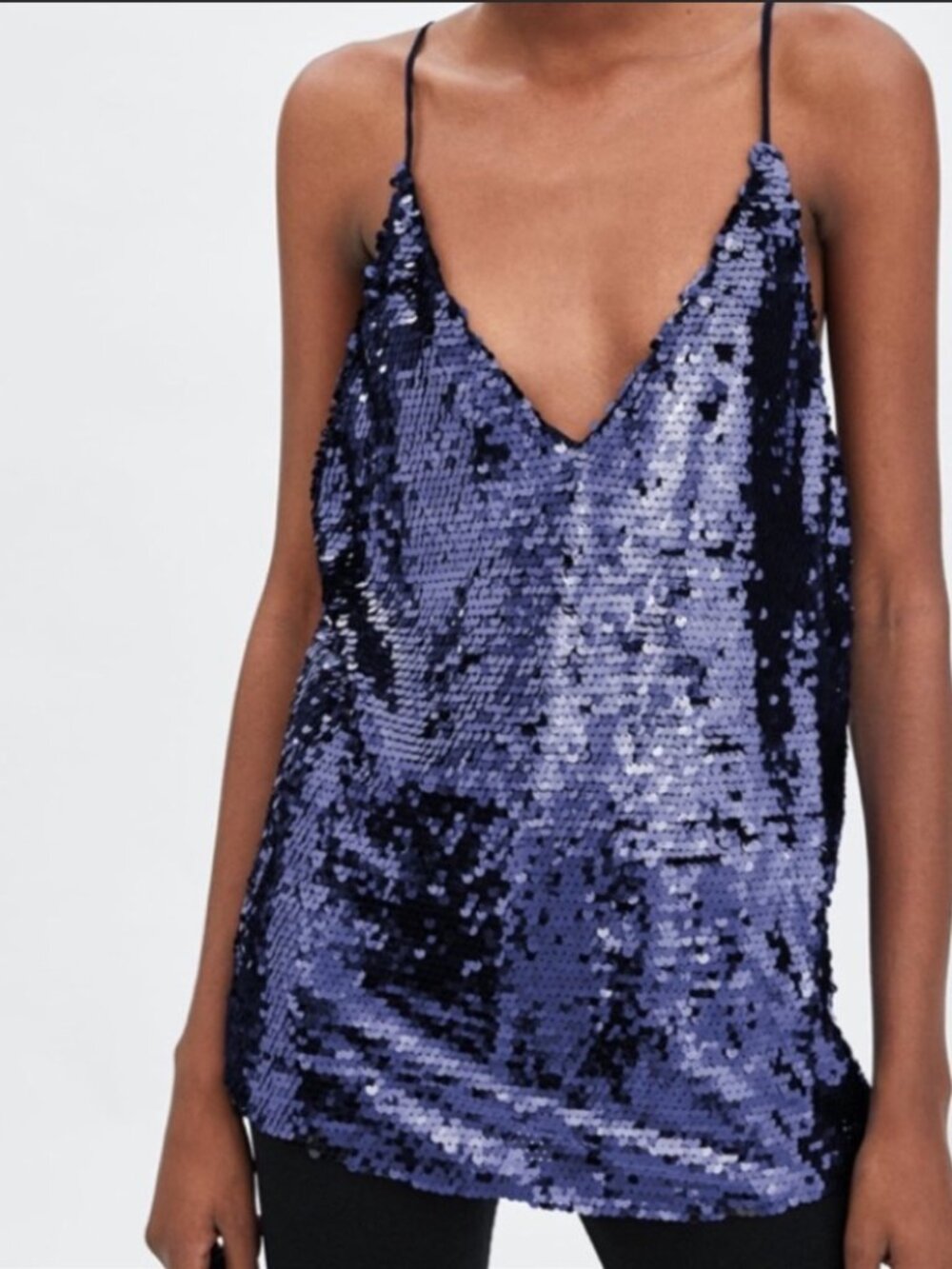 Zara blue sequin camisole size L